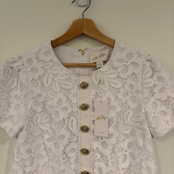 Lilly Pulitzer‎ || Camalie Lace Shift Mini Dress White 00 NWT Bridal Graduation - Picture 3 of 10